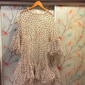 Anthropologie Maeve Sheer Heart Print Top